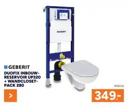 BOUWMAAT Duofix inbouw reservoir up320 + wandcloset pack 280 aanbieding