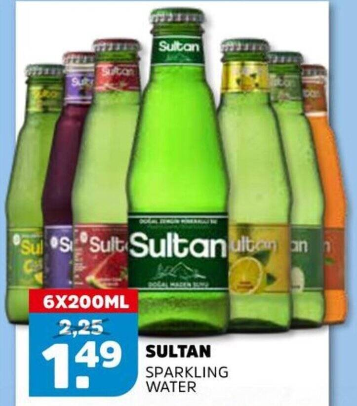 Sultan sparkling water 200 ml aanbieding bij Sahan Supermarkten