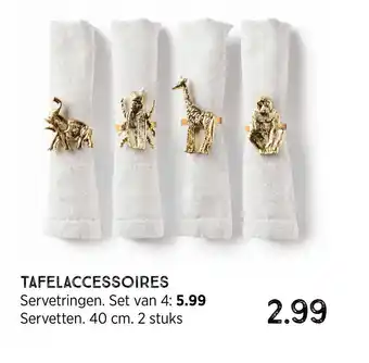 Xenos Tafelaccessoires Servetten 40 cm 2 stuks aanbieding