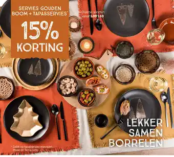 Xenos Servies gouden boom + tapasservies Diverse soorten aanbieding