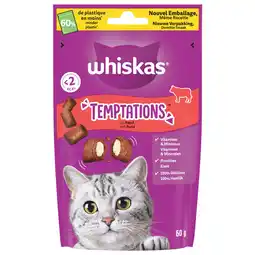 Pets Place Whiskas Temptations - Verwensnacks - Rund 60 g aanbieding