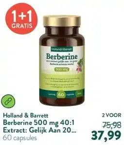 Holland & Barrett Berberine 500 mg 40:1 Extract: Gelijk Aan 20 Gram Berberine + Chroom aanbieding