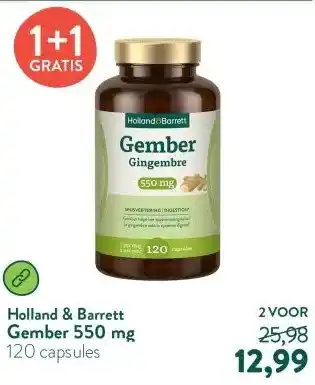 Holland & Barrett Gember 550 mg aanbieding