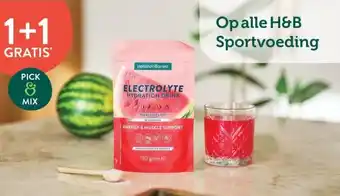 Holland & Barrett 1+1 GRATIS Op alle H&B Sportvoeding aanbieding
