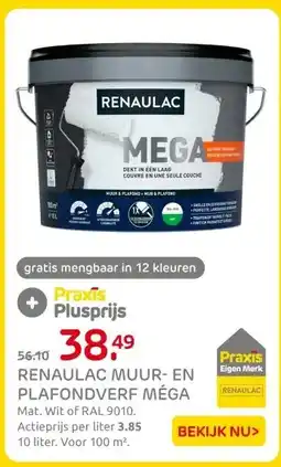 Praxis RENAULAC MUUR- EN PLAFONDVERF MÉGA aanbieding