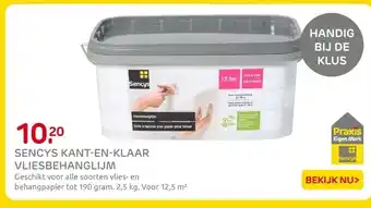 Praxis SENCYS KANT-EN-KLAAR VLIESBEHANGLIJM aanbieding