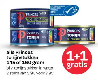 Spar alle Princes tonijnstukken aanbieding