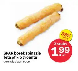Spar SPAR borek spinazie feta of kip groente aanbieding
