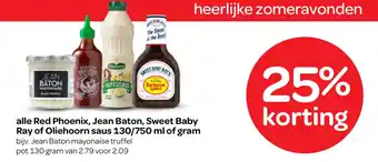 Spar alle Red Phoenix, Jean Baton, Sweet Baby Ray of Oliehoorn saus aanbieding