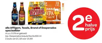 Spar alle Affligem, Texels, Brand of Desperados speciaalbier aanbieding