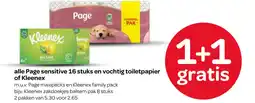Spar alle Page sensitive 16 stuks en vochtig toiletpapier aanbieding