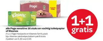 Spar alle Page sensitive 16 stuks en vochtig toiletpapier aanbieding