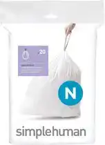 Bol.com Simplehuman Afvalzak Code N - 45 l - 20 stuks aanbieding