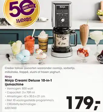 HANOS Ninja Creami Deluxe 10 in 1 ijsmachine aanbieding