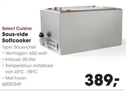 HANOS Select Cuisine Sous-vide Softcooker aanbieding