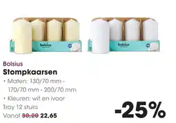 HANOS Bolsius Stompkaarsen aanbieding