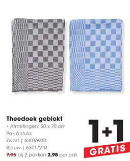 HANOS Theedoek geblokt aanbieding