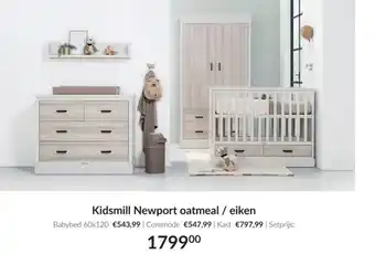 Babypark Kidsmill Newport oatmeal / eiken set aanbieding