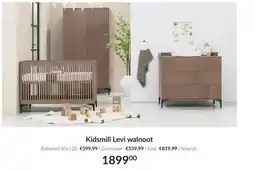 Babypark Kidsmill Levi walnoot set aanbieding