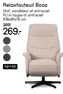Leen Bakker Relaxfauteuil Boaz aanbieding