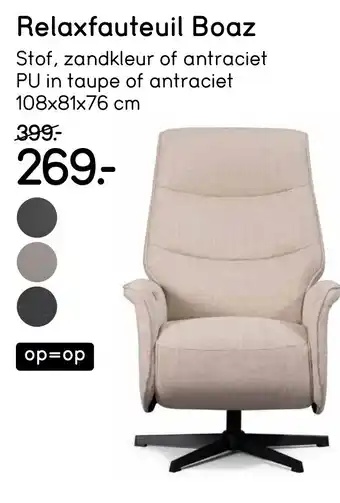 Leen Bakker Relaxfauteuil Boaz aanbieding