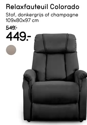 Leen Bakker Relaxfauteuil Colorado aanbieding