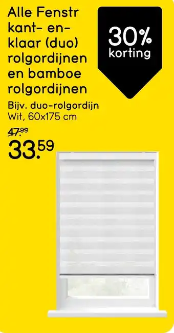 Leen Bakker Alle Fenstr kant en klaar duo rolgordijnen en bamboe rolgordijnen aanbieding