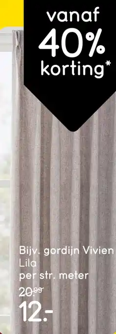 Leen Bakker Gordijn vivien Lila aanbieding