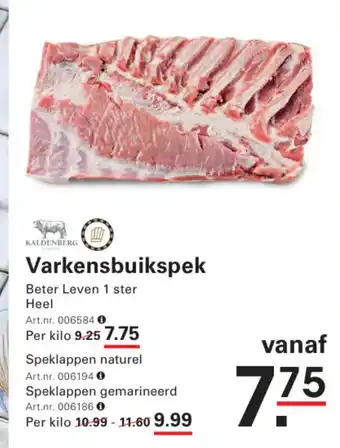 Sligro Varkensbuikspek aanbieding