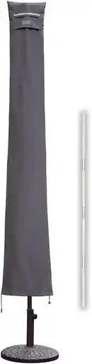 Amazon Sekey beschermhoes voor parasol met diameter van 400 cm,100% polyester, grijs aanbieding