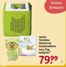 Rossmann DE Tonies toniebox starterset sonderedition Leos Tag, hellgrün aanbieding