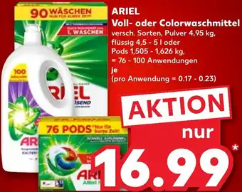 Kaufland DE Ariel Voll- oder Colorwaschmittel aanbieding