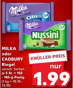 Kaufland DE Milka oder CADBURY Riegel aanbieding