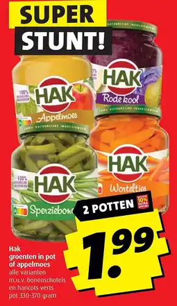 Boni Hak groenten in pot of appelmoes aanbieding