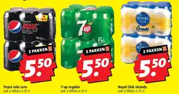 Boni Pepsi cola zero 7-up regular Royal Club shandy aanbieding