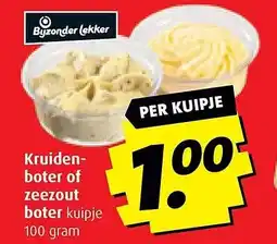 Boni Kruiden- boter of zeezout boter kuipje 100 gram aanbieding