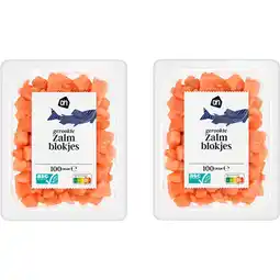Albert Heijn AH Gerookte zalmblokjes 2-pack aanbieding
