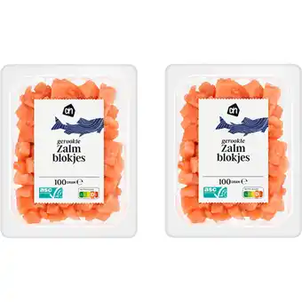 Albert Heijn AH Gerookte zalmblokjes 2-pack aanbieding