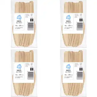 Albert Heijn AH Houten mes 4-pack aanbieding