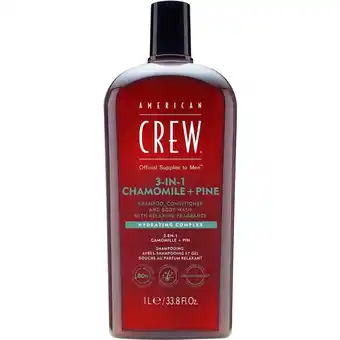 Douglas American Crew 3-in-1 Chamomile + Pine Shampoo, Conditioner and Body Wash aanbieding