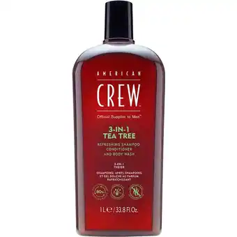 Douglas American Crew 3-in-1 Tea Tree Refreshing Shampoo, Conditioner and Body Wash aanbieding