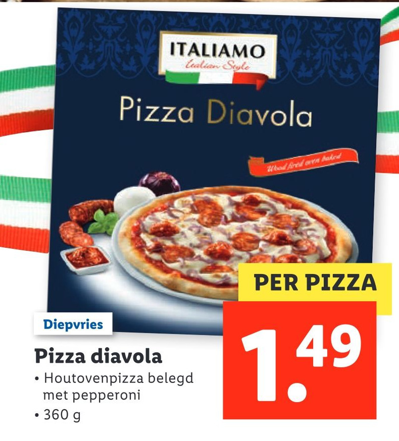 Pizza Diavola 360g nbieding Bij Lidl