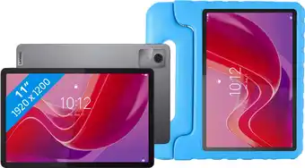 Coolblue Lenovo Tab M11 11 inch 128GB Wifi + Just in Case Kids Cover aanbieding