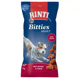 Zooplus RINTI Bitties Adult - 75 g Kip & Kalf aanbieding