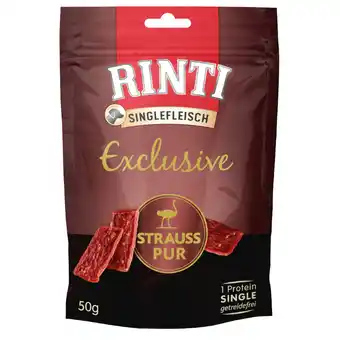 Zooplus RINTI Singlevlees Exclusive Snack 50 g - Struisvogel Puur aanbieding