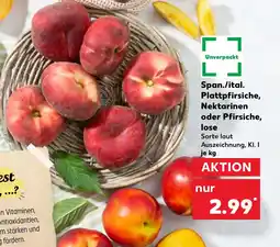 Kaufland DE Span.ital. Plattpfirsiche, Nektarinen oder Pfirsiche, lose aanbieding