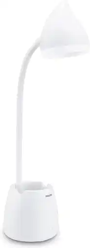 Amazon PHILIPS LED tafellamp Hat, dimbaar, accu 900 mA, 3000-5700 K, 4,5 W, wit aanbieding