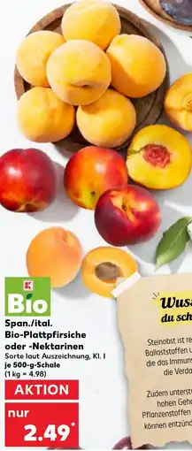 Kaufland DE Span.ital. Bio Plattpfirsiche oder Nektarinen aanbieding