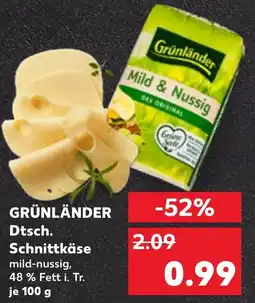 Kaufland DE GRÜNLÄNDER Dtsch. Schnittkäse aanbieding