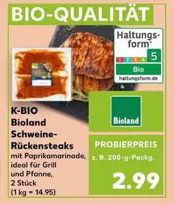 Kaufland DE KBIO Bioland Schweine Rückensteaks aanbieding
